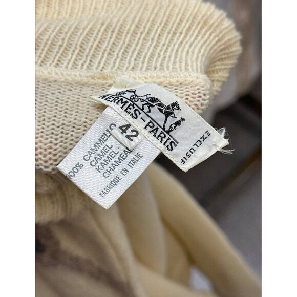 HERMES Paris Camel Turtleneck Sweater Size 42 - Picture 9 of 9